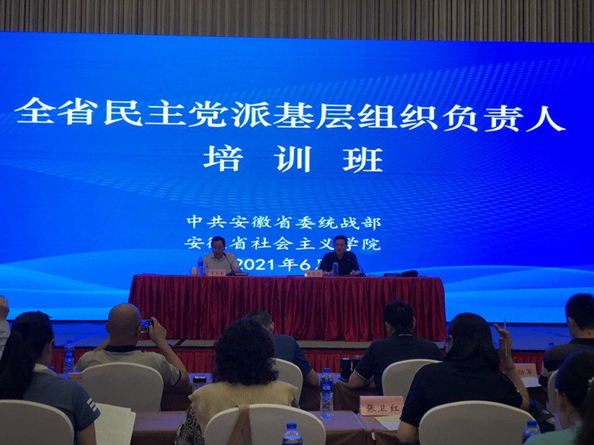 研习交流合作初心，共贺中共百年华诞——省民主党派基层组织负责人培训班在合肥召开